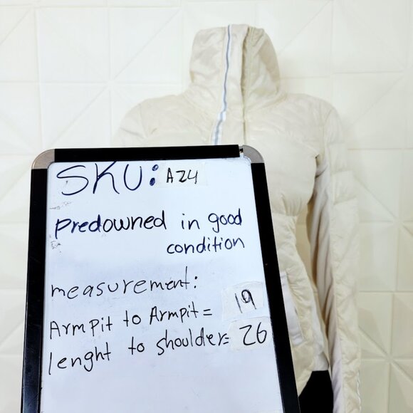 Lululemon Women's White Polar Cream What The Fluff Pullover Puffer Jacket Sz 6 - Picture 7 of 8